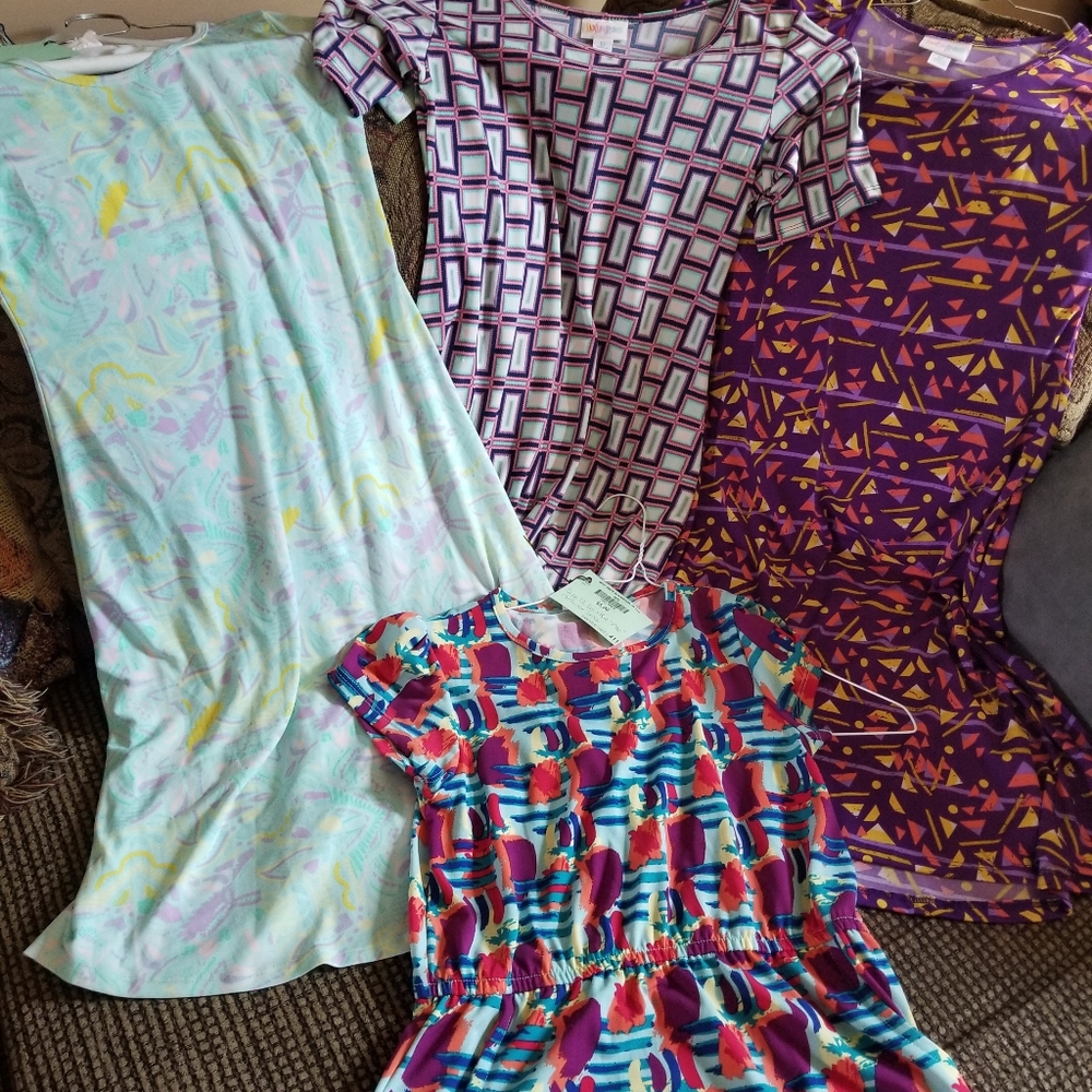 4 Girls LuLaRoe dresses Size 12